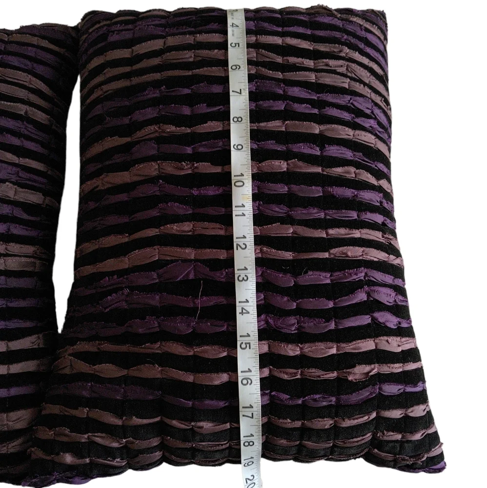 Pier 1 Imports 13x18 Purple Ruffle Rectangle Zip Case Decor Pillow Set